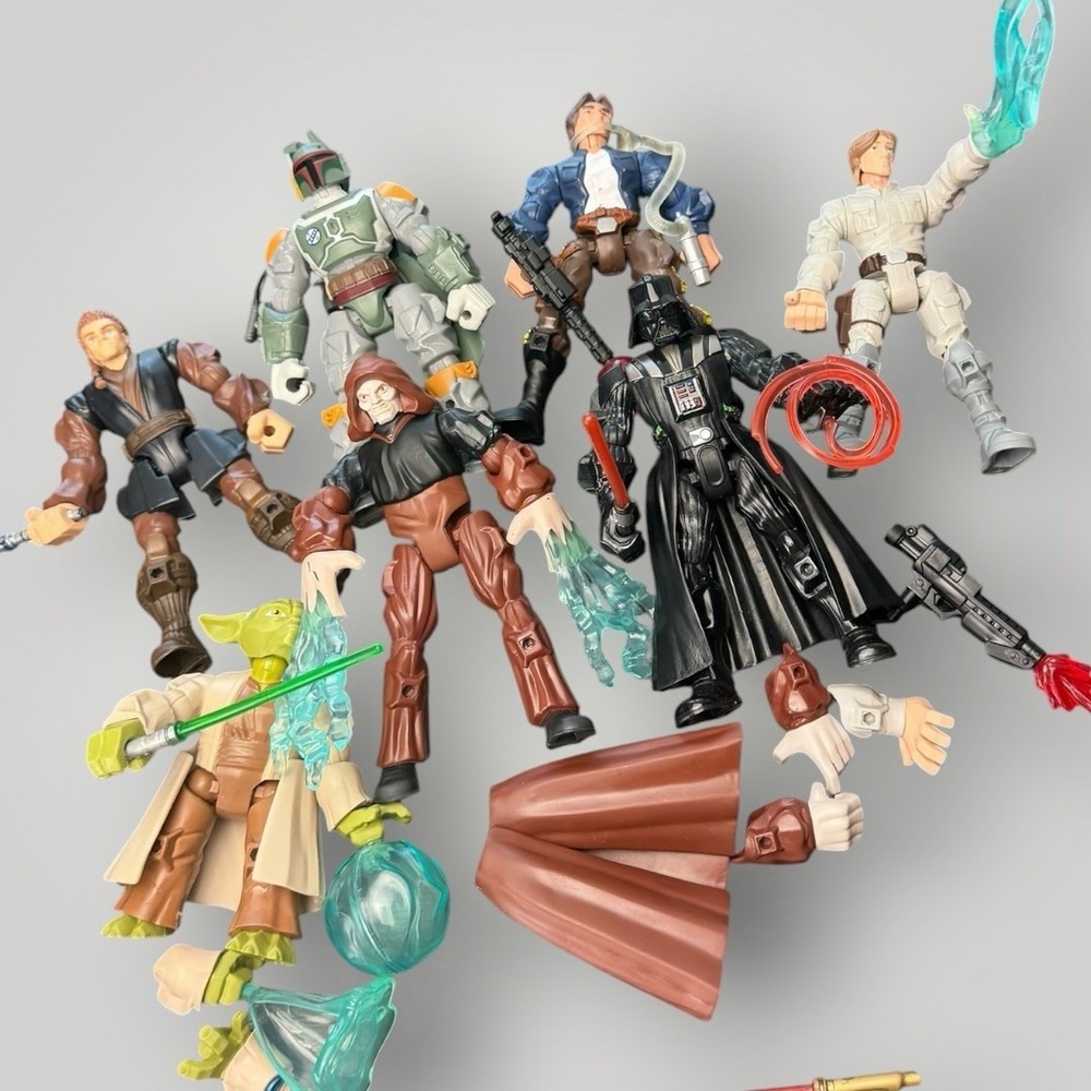 Star Wars Hero Mashers Lot of 8 Figures Darth Vader Yoda Boba Fett Luke Parts - Picture 14 of 15